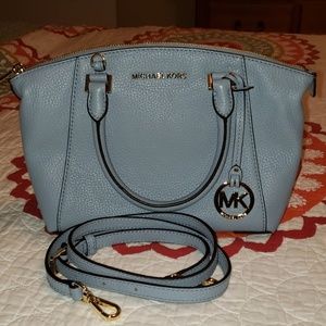 NEW Michael Kors Riley Pale Blue Satchel